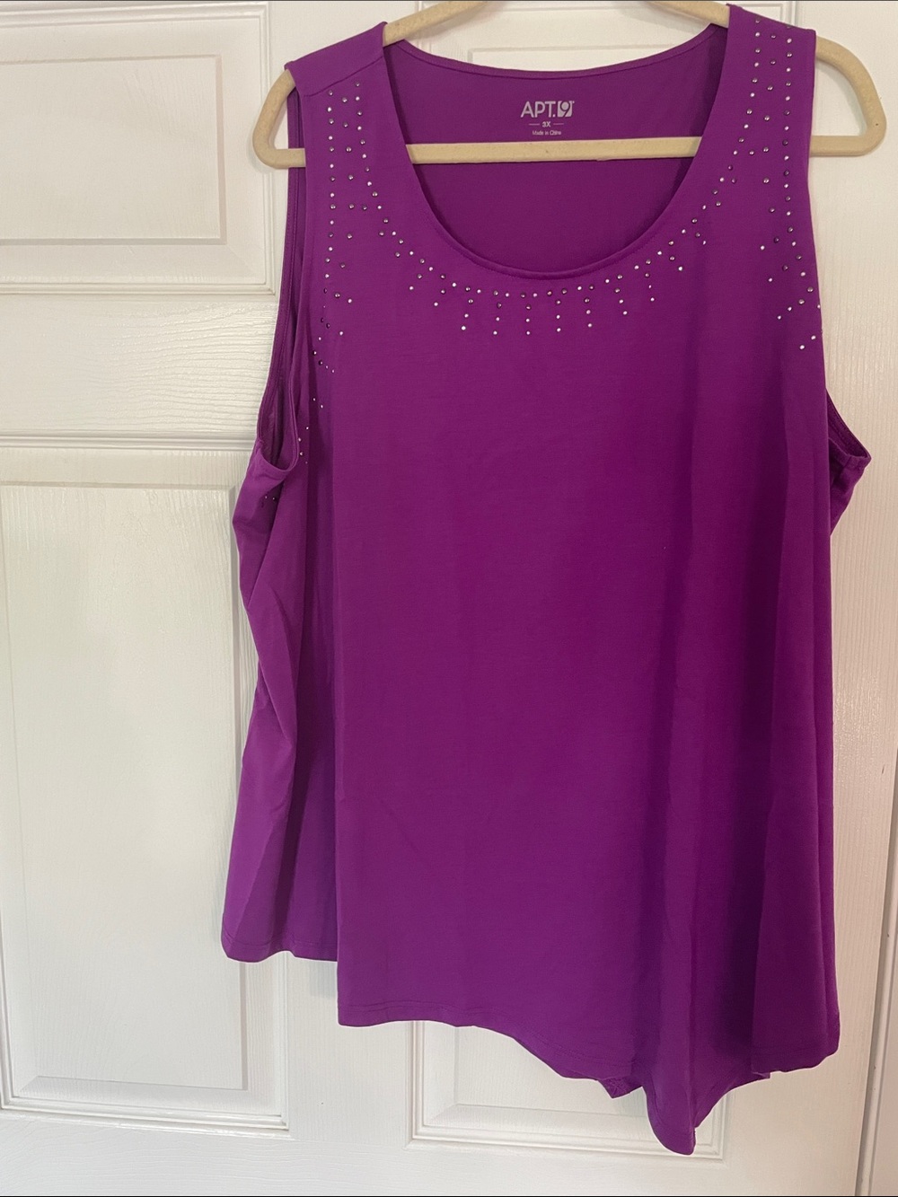 Apt. 9 Purple Sleeveless Tank with Rhinestone Accent